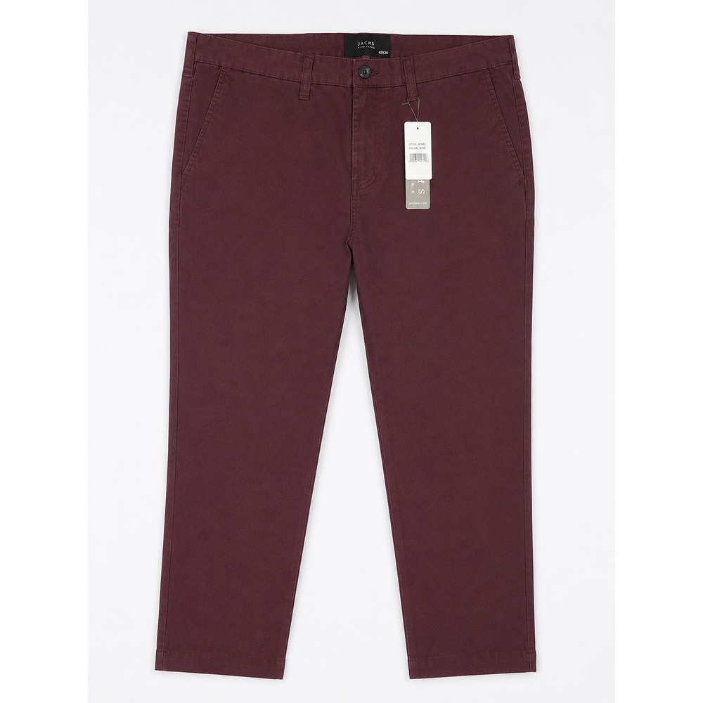 JACHS Slim Chino Pants Mens 40x30 Burgundy Stretch Casual Preppy NWT‎